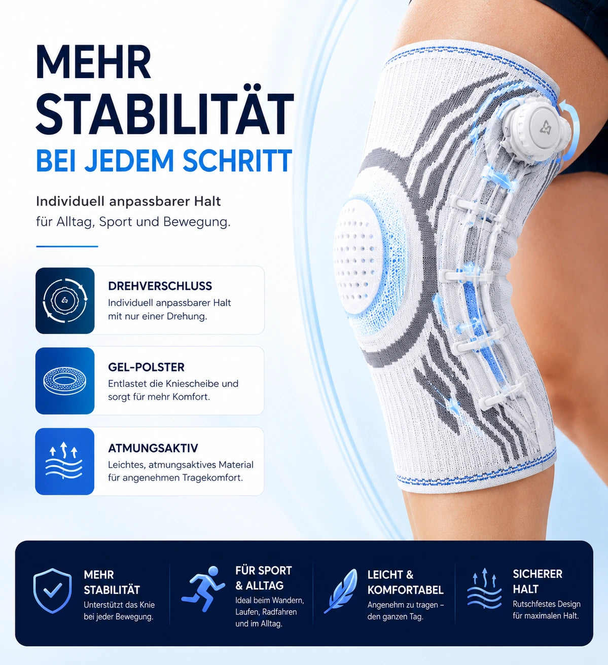 Kniebandage für Stabilität & Schmerzlinderung