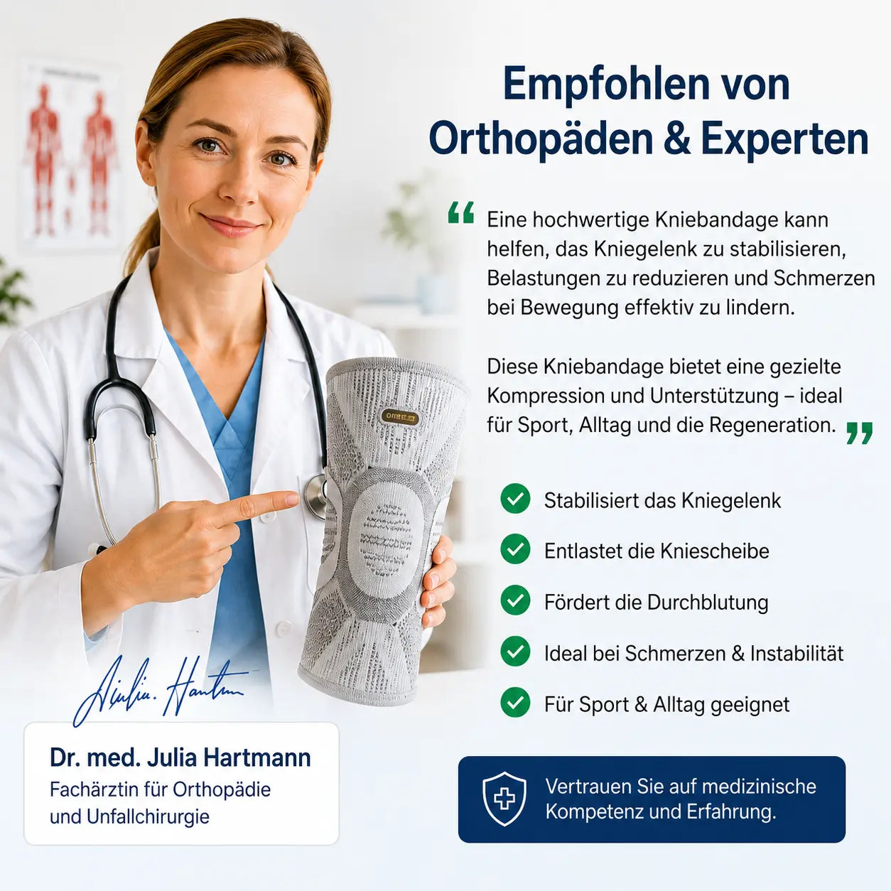 Kniebandage für Stabilität & Schmerzlinderung