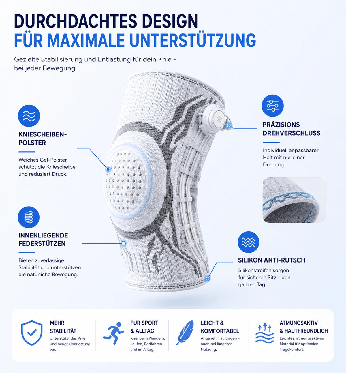 Kniebandage für Stabilität & Schmerzlinderung