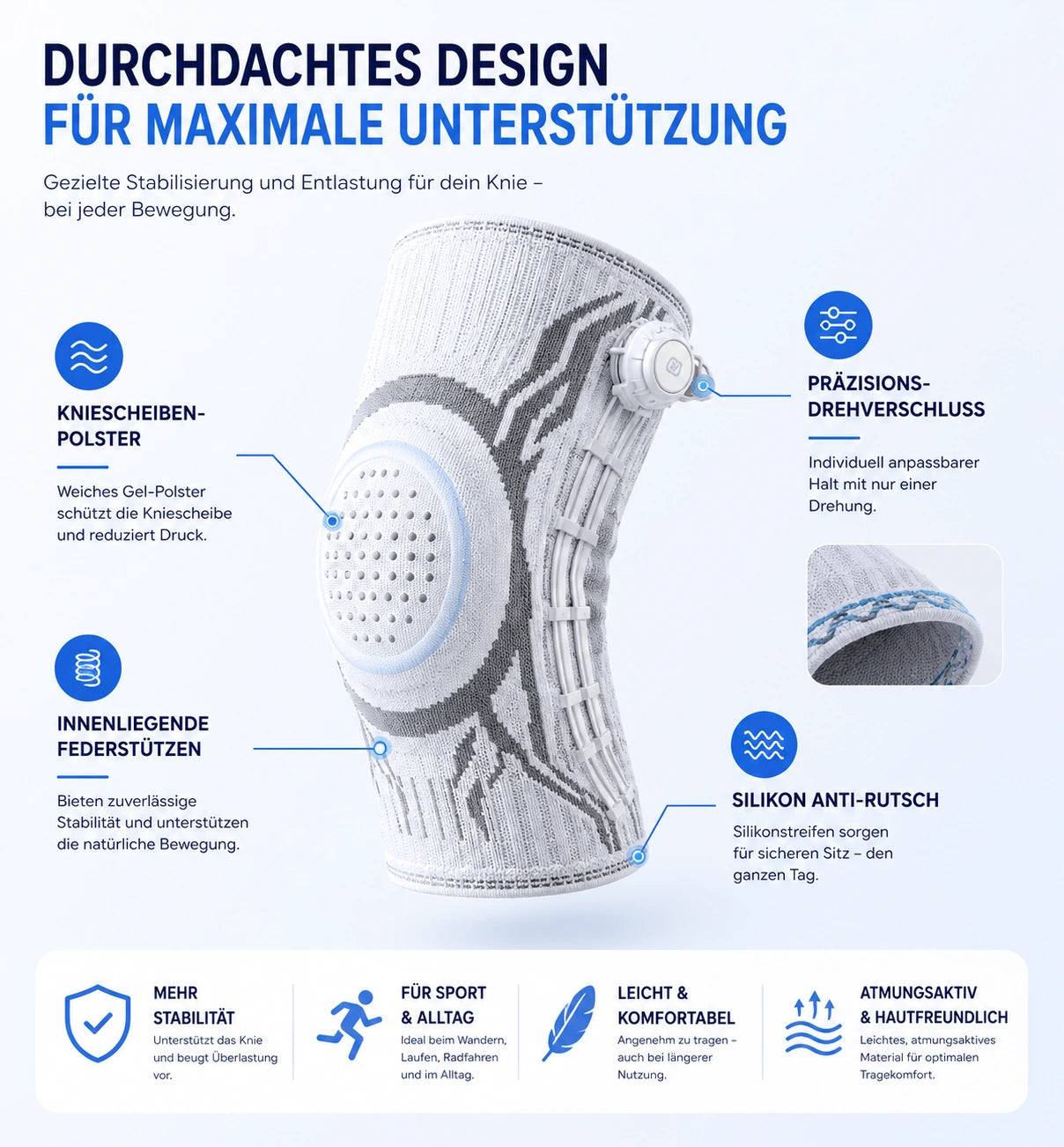 Kniebandage für Stabilität & Schmerzlinderung
