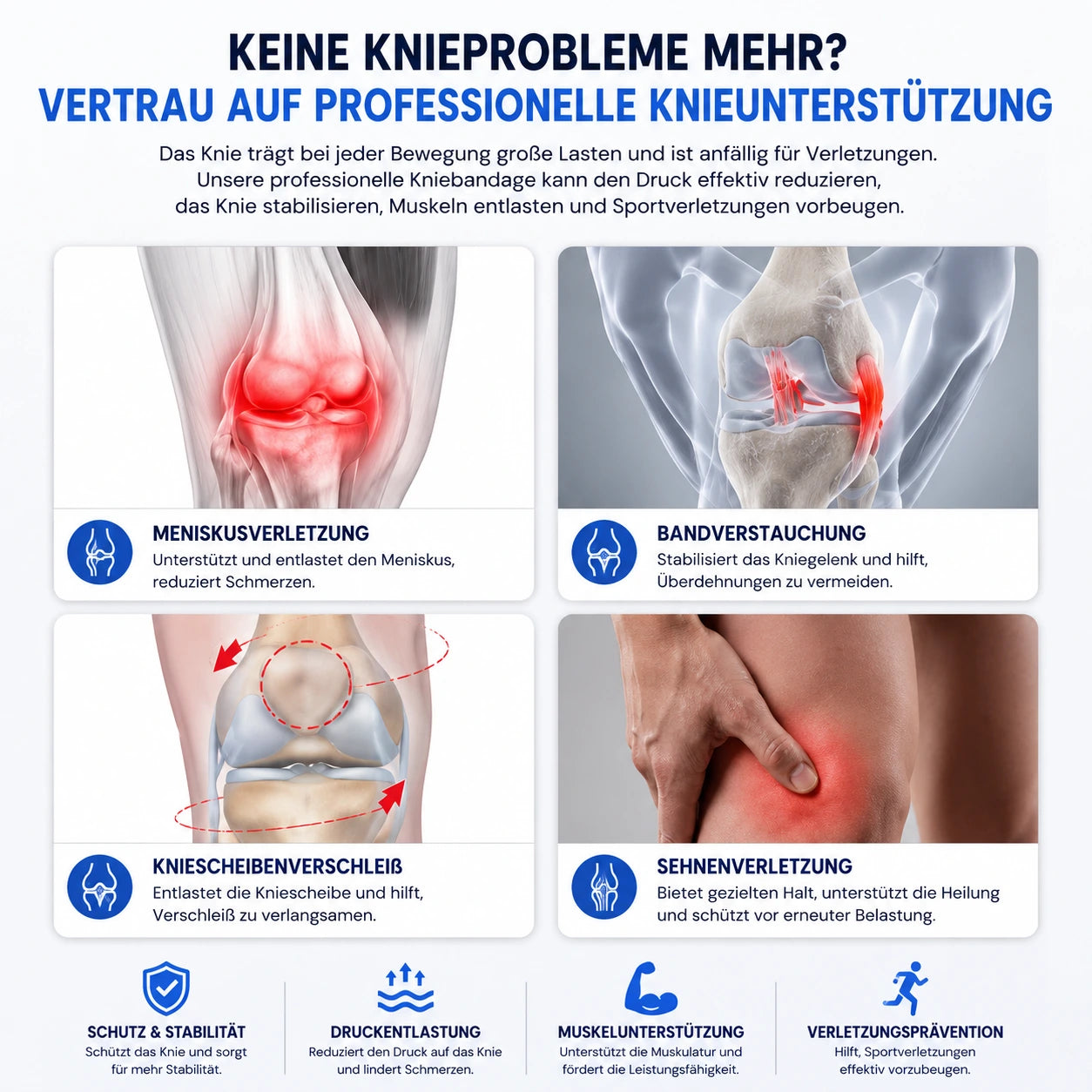 Kniebandage für Stabilität & Schmerzlinderung